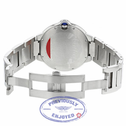 Cartier Ballon Bleu Customized Diamond Bezel 42mm Stainless Steel WE9009Z3 RU06EX - Beverly Hills Watch