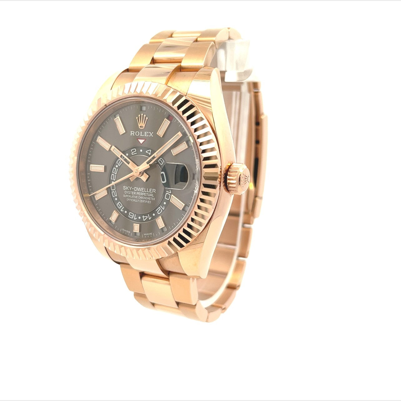 Rolex Sky Dweller Dark Rhodium Dial Everose Gold 326935 - Beverly Hills Watch Company