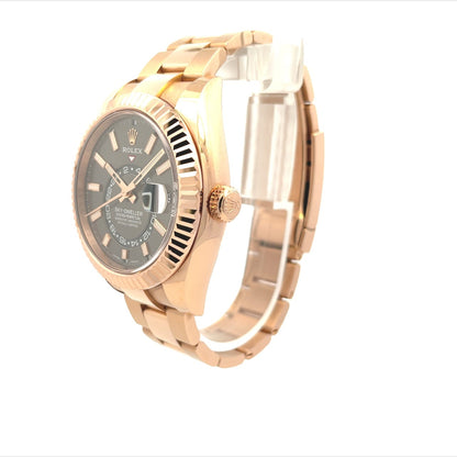 Rolex Sky Dweller Dark Rhodium Dial Everose Gold 326935 - Beverly Hills Watch Company