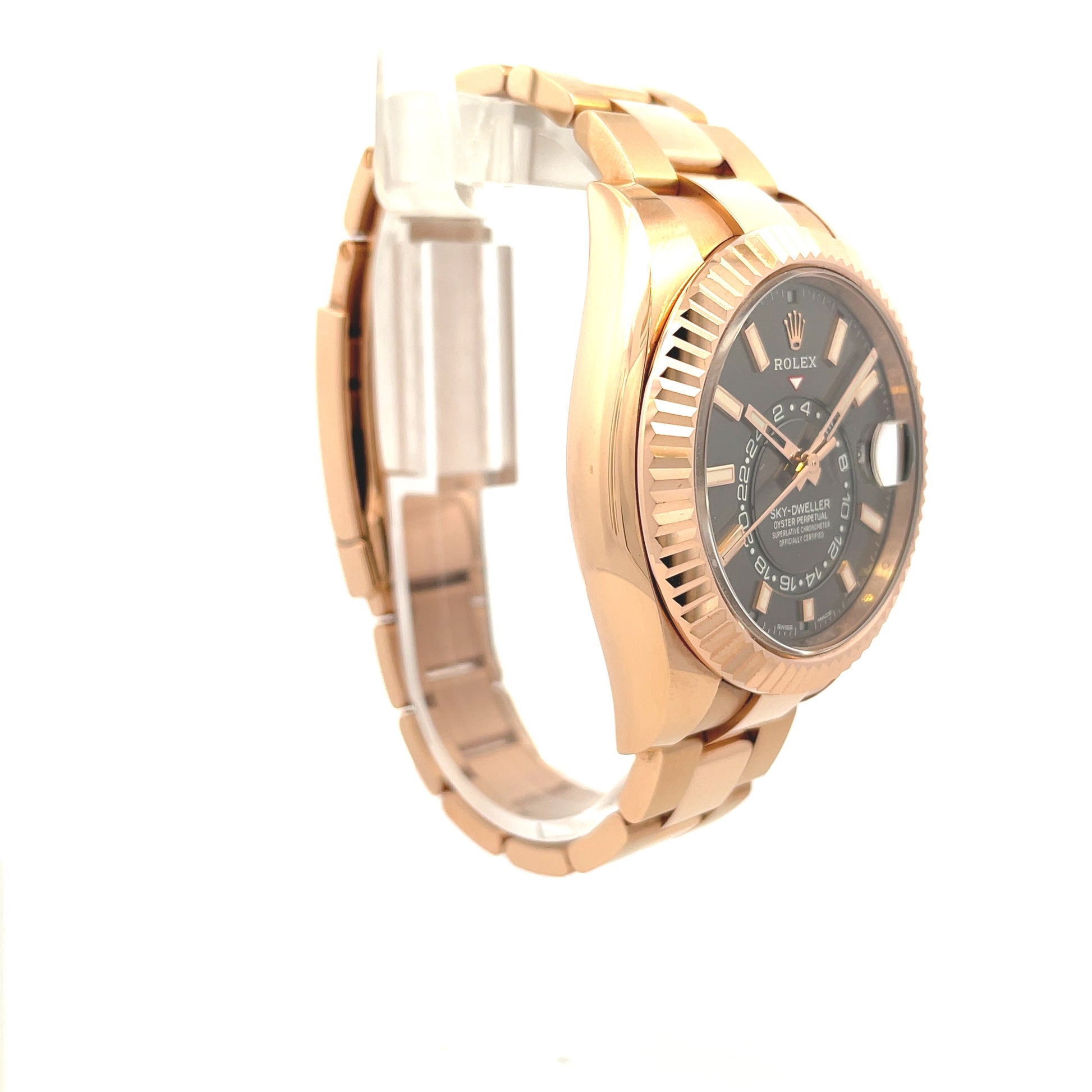 Rolex Sky Dweller Dark Rhodium Dial Everose Gold 326935 - Beverly Hills Watch Company