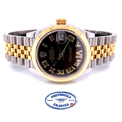 Rolex Datejust 31mm Steel and Yellow Gold Dark Grey Diamond Six Dial 278273 DA429L - Beverly Hills Watch Company