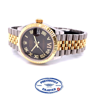 Rolex Datejust 31mm Steel and Yellow Gold Dark Grey Diamond Six Dial 278273 DA429L - Beverly Hills Watch Company