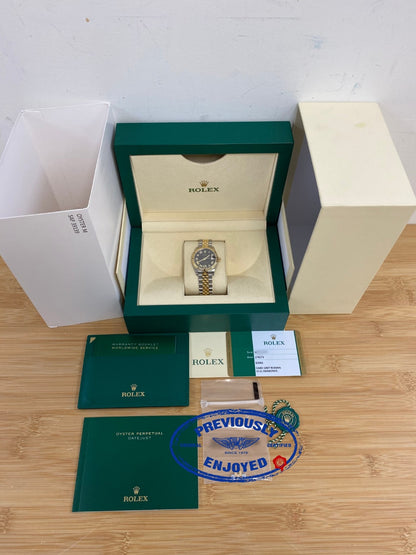 Rolex Datejust 31mm Steel and Yellow Gold Dark Grey Diamond Six Dial 278273 DA429L - Beverly Hills Watch Company