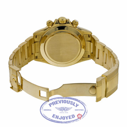 Rolex Daytona Black Dial Yellow Gold Oyster Bracelet 116528 - Beverly Hills Watch Company