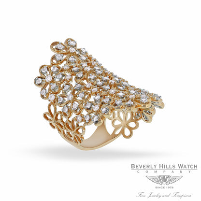 Designs by Naira 18k Rose Gold Daisy Lacy Diamonds Ring D367R 4K9HA7 - Beverly Hills Jewelry Company