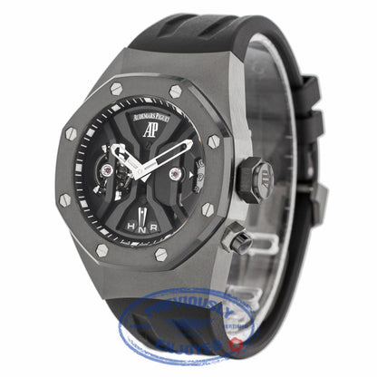 Audemars Piguet Royal Oak GMT Tourbillon Concept 44MM Titanium Black Ceramic Bezel Rubber Strap 26560IO.OO.D002CA.01 PMTXML - Beverly Hills Watch