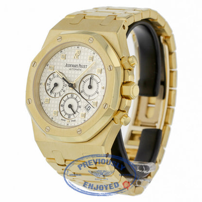 Audemars Piguet Royal Oak 39mm Chronograph Yellow Gold Silver Dial 25960BA.00.1185BA.01 - Beverly Hills Watch