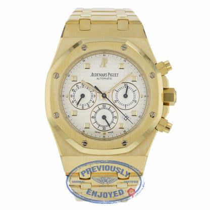 Audemars Piguet Royal Oak 39mm Chronograph Yellow Gold Silver Dial 25960BA.00.1185BA.01 - Beverly Hills Watch