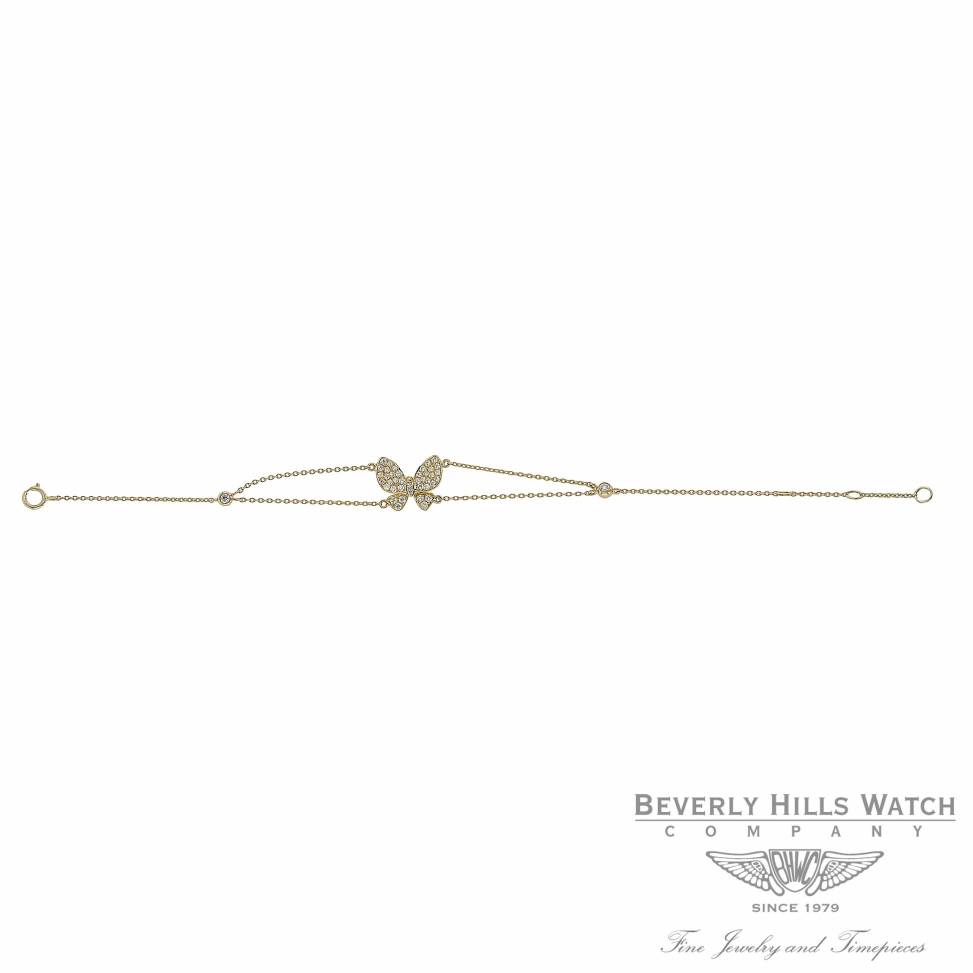 Butterfly Diamond Bracelet Yellow Gold Y2JZQ3 - Beverly Hills Watch