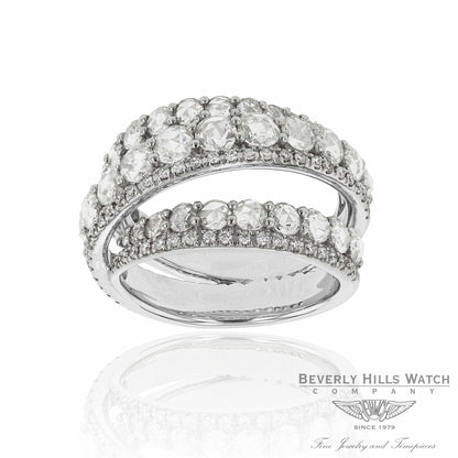 18k White Gold Handcrafted Rose Cut Round Diamonds BGW11942DD JJ8TMQ - Beverly Hills Watch