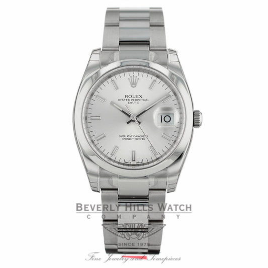 Rolex Date 34mm Stainless Steel Watch 115200 4SB5IU - Beverly Hills Watch Company Watch Store