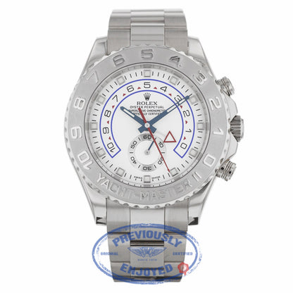 Rolex Yachtmaster II White Arabic Dial Oyster Bracelet 18k White Gold Paltinum 116689  - Beverly Hills Watch