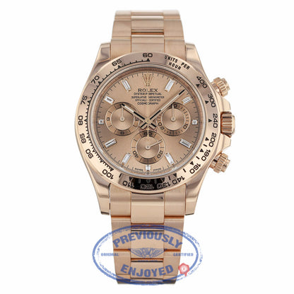 Rolex Daytona Everose Gold 40mm Oyster Bracelet Pink Champagne Diamond Dial Chronograph Watch 116505 - Beverly Hills Watch