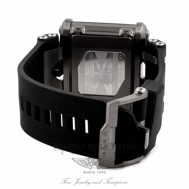 Devon Tread 1B Gents Black Dial Black Rubber Strap TREAD1B TH3VQD - Beverly Hills Watch Company Watch Store