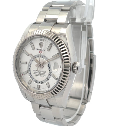 Rolex Sky-Dweller 42mm Stainless Steel White Dial 326934 - Beverly Hills Watch Company