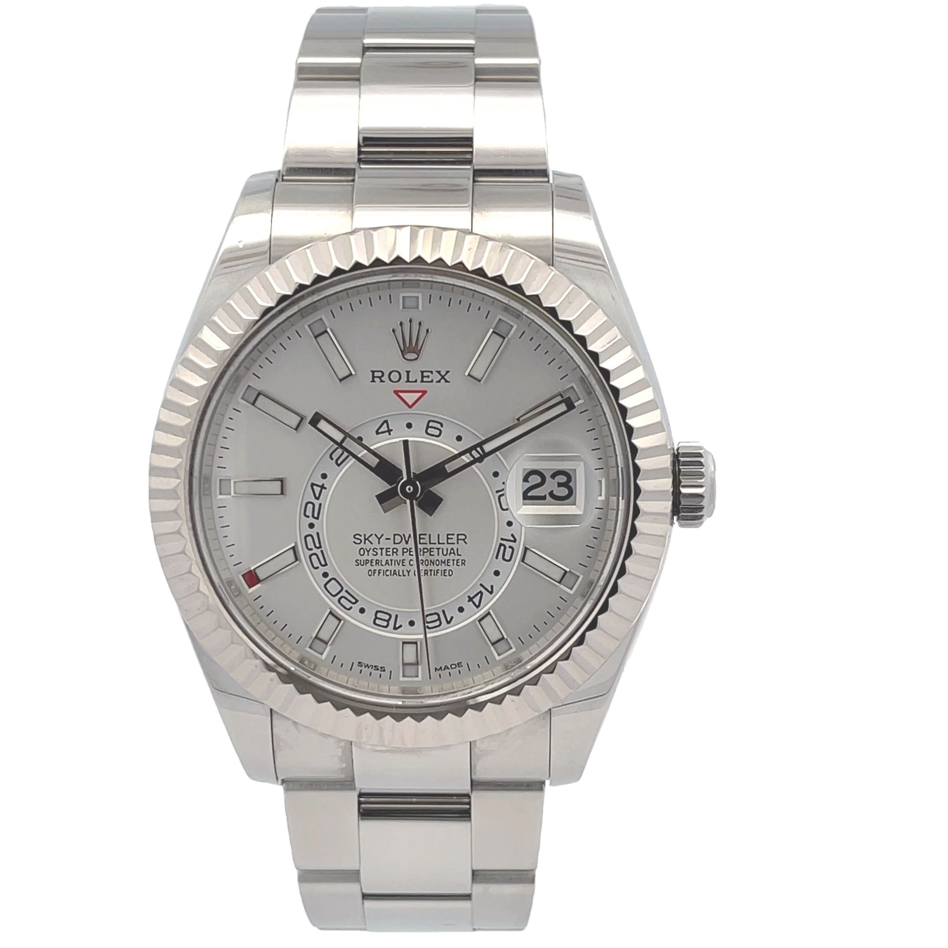 Rolex Sky-Dweller 42mm Stainless Steel White Dial 326934 - Beverly Hills Watch Company