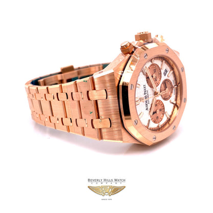 Audemars Piguet Royal Oak Chronograph 38mm Rose Gold Silver Dial 26315OR.1256OR.01 DHHPJ5 - Beverly Hills Watch Company
