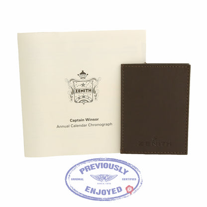 Zenith Captain Winsor Chrono 42mm Stainless Steel Silver Dial Black Alligator Strap 03.2070.4054/02.C711 DHUQPQ - Beverly Hills Watch Store