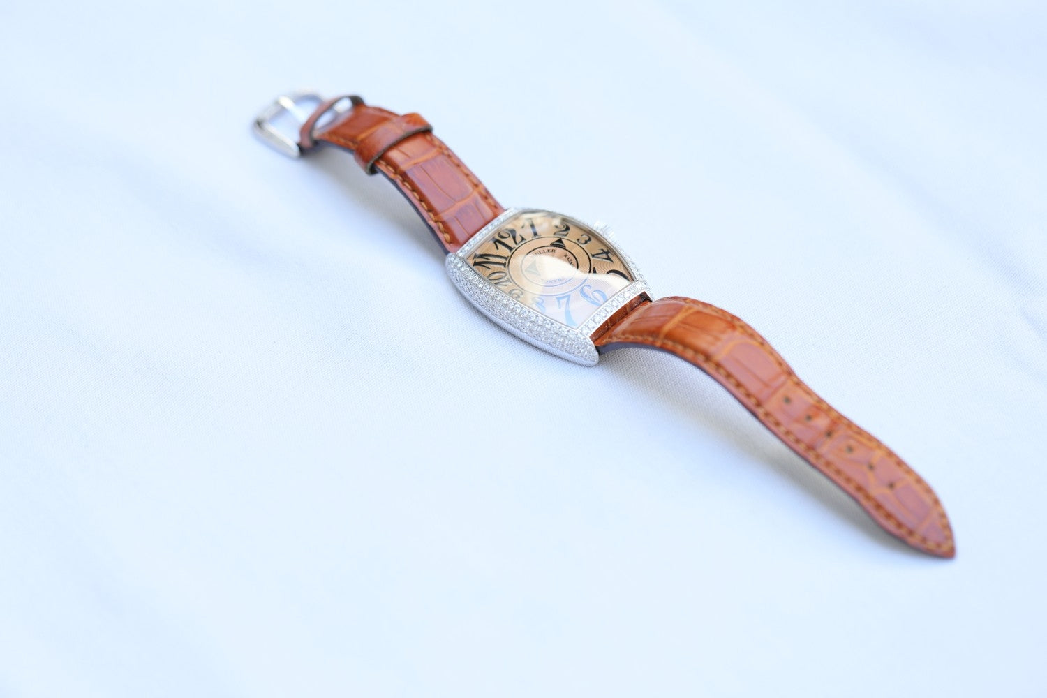 Franck Muller Double Mystery White Gold Diamond Case 6850 DM D DKEC5L - Beverly Hills Watch Company