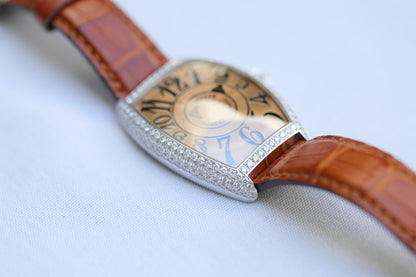 Franck Muller Double Mystery White Gold Diamond Case 6850 DM D DKEC5L - Beverly Hills Watch Company