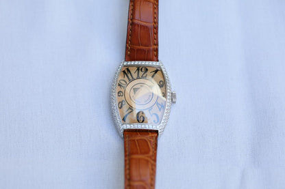 Franck Muller Double Mystery White Gold Diamond Case 6850 DM D DKEC5L - Beverly Hills Watch Company