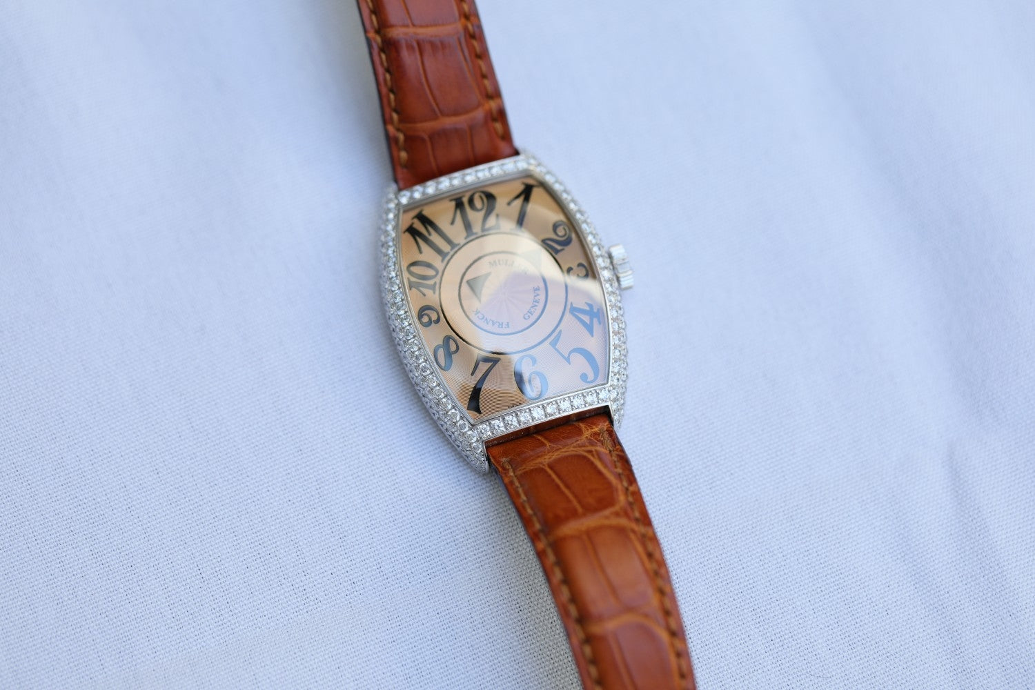 Franck Muller Double Mystery White Gold Diamond Case 6850 DM D DKEC5L - Beverly Hills Watch Company