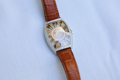Franck Muller Double Mystery White Gold Diamond Case 6850 DM D DKEC5L - Beverly Hills Watch Company