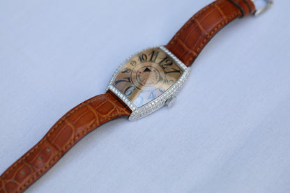 Franck Muller Double Mystery White Gold Diamond Case 6850 DM D DKEC5L - Beverly Hills Watch Company