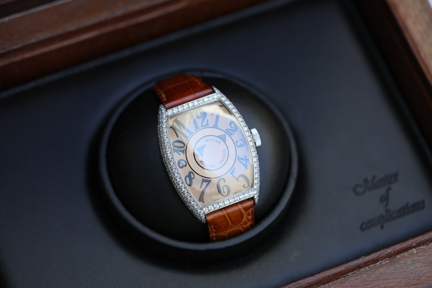 Franck Muller Double Mystery White Gold Diamond Case 6850 DM D DKEC5L - Beverly Hills Watch Company