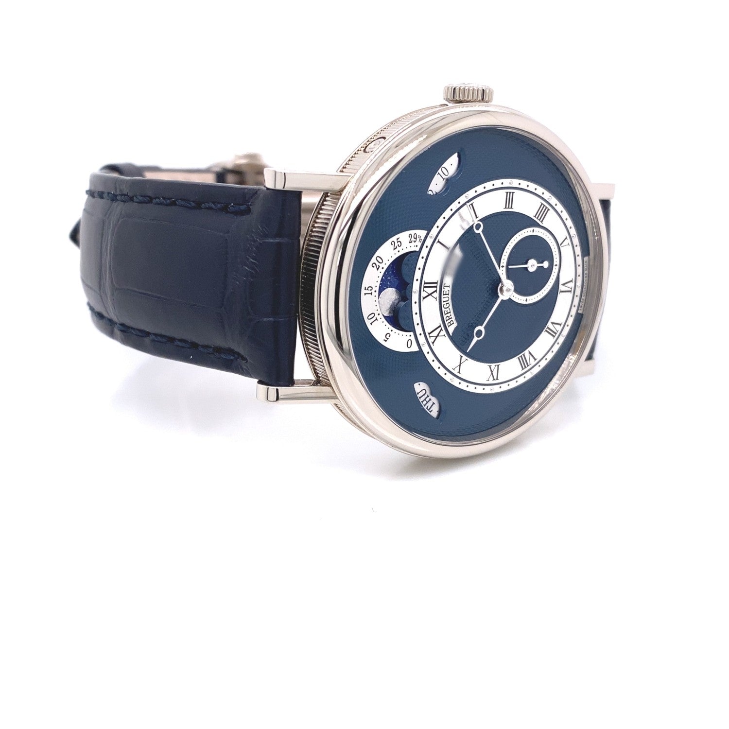 Breguet Classique Day Date Moonphase White Gold Blue Dial 7337bb/y59/vu - Beverly Hills Watch Company