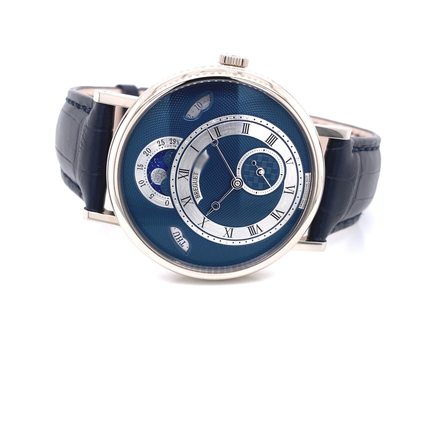 Breguet Classique Day Date Moonphase White Gold Blue Dial 7337bb/y59/vu - Beverly Hills Watch Company