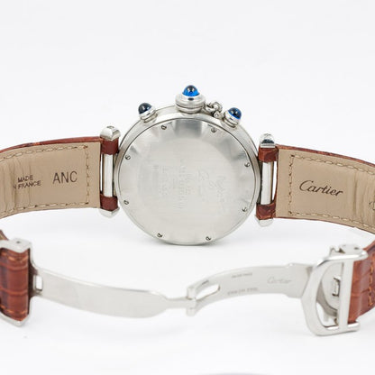 Cartier Pasha 38mm Chronograph Stainless Steel Safari