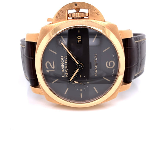 Panerai Luminor Marina 1950 Rose gold 42mm PAM00393 DTRTYV - Beverly Hills Watch Company