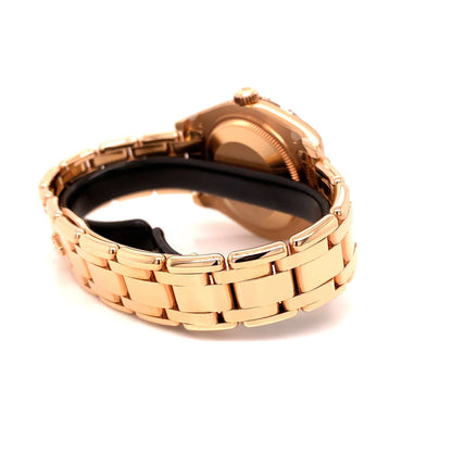 Rolex Pearlmaster 34mm Everose Gold Diamond Bezel Pave Dial 81285 DWV9FQ