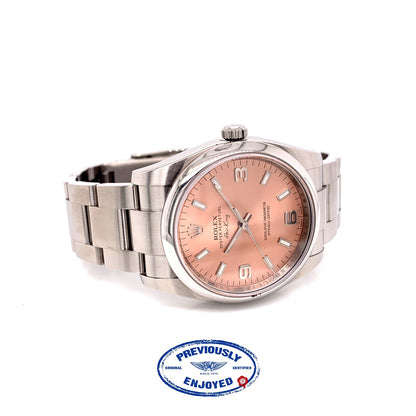 Rolex Air King 34mm Stainless Steel Pink Dial 114200 DY37QM - Beverly Hills Watch Company