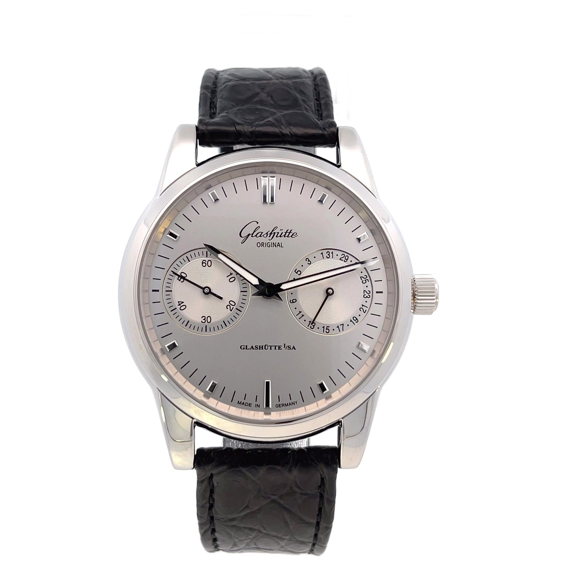 Glashutte Senator Date Silver Dial 1-39-58-02-02-04 - Beverly Hills Watch Company