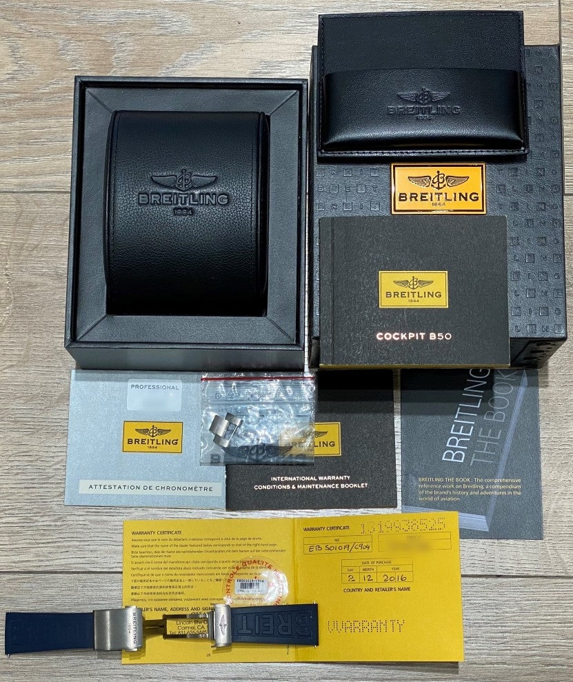 Breitling Cockpit B50 Titanium Blue Dial EB501019/C904 E3KDZ0 - Beverly Hills Watch Company