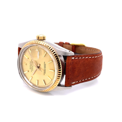 Rolex DateJust 36mm 18K Yellow Gold and Stainless Steel Vintage 1601 E3SWTT - Beverly Hills Watch Company