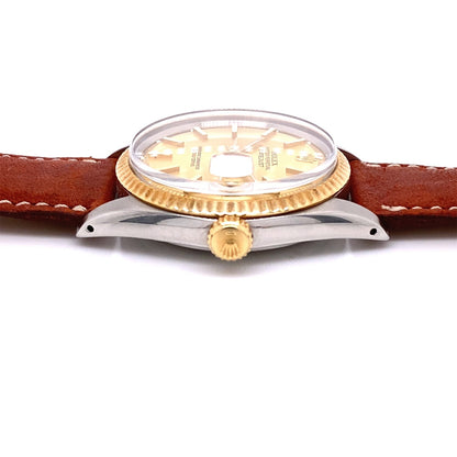 Rolex DateJust 36mm 18K Yellow Gold and Stainless Steel Vintage 1601 E3SWTT - Beverly Hills Watch Company