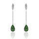 Teardrop 18k White Gold Tsavorites Diamond Earrings BOW5204DZ.TVR 1324 - Beverly Hills Watch