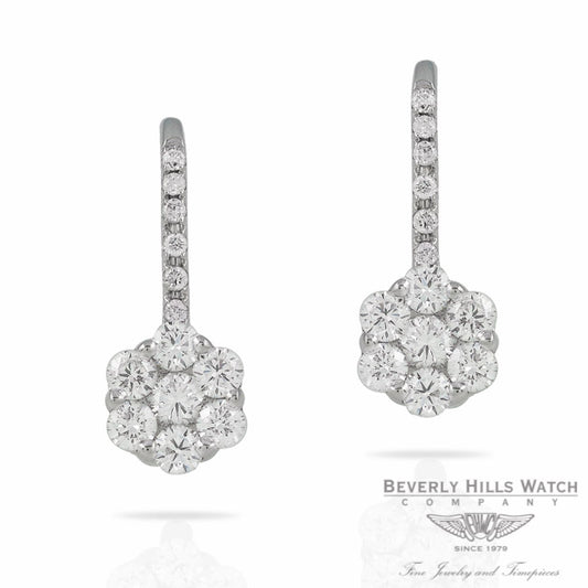 Naira & C Diamond White Gold Rosette Earrings HD04KD - Beverly Hills Jewelry Store