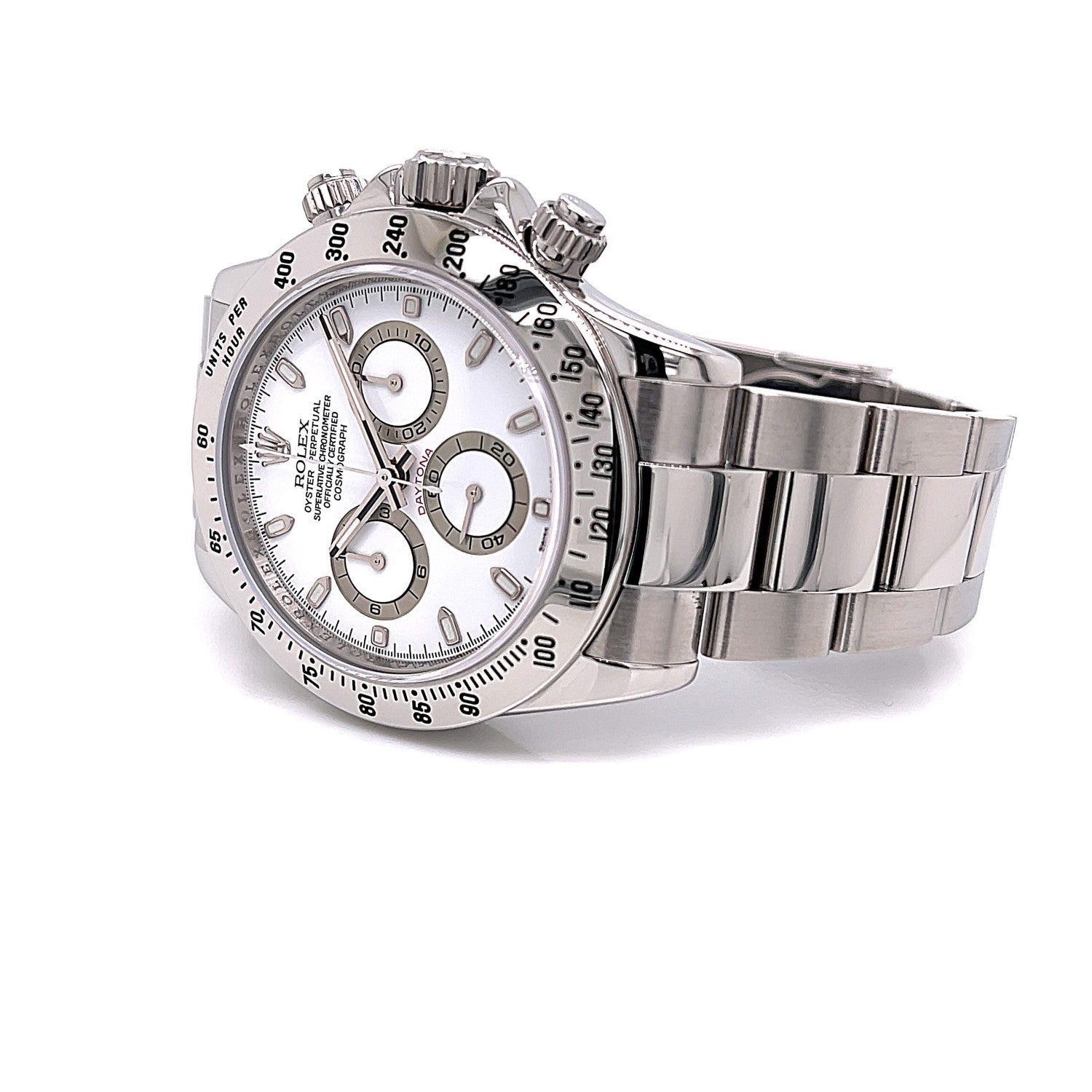 Rolex Daytona Stainless Steel Oyster Bracelet White Dial 116520 - Beverly Hills Watch Company