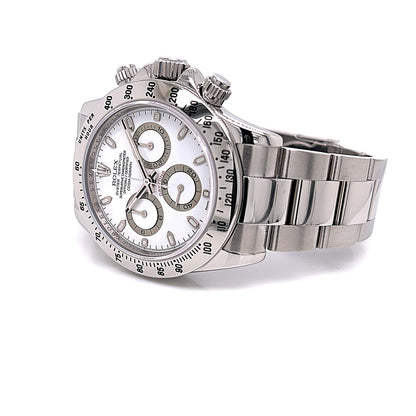 Rolex Daytona Stainless Steel Oyster Bracelet White Dial 116520 - Beverly Hills Watch Company