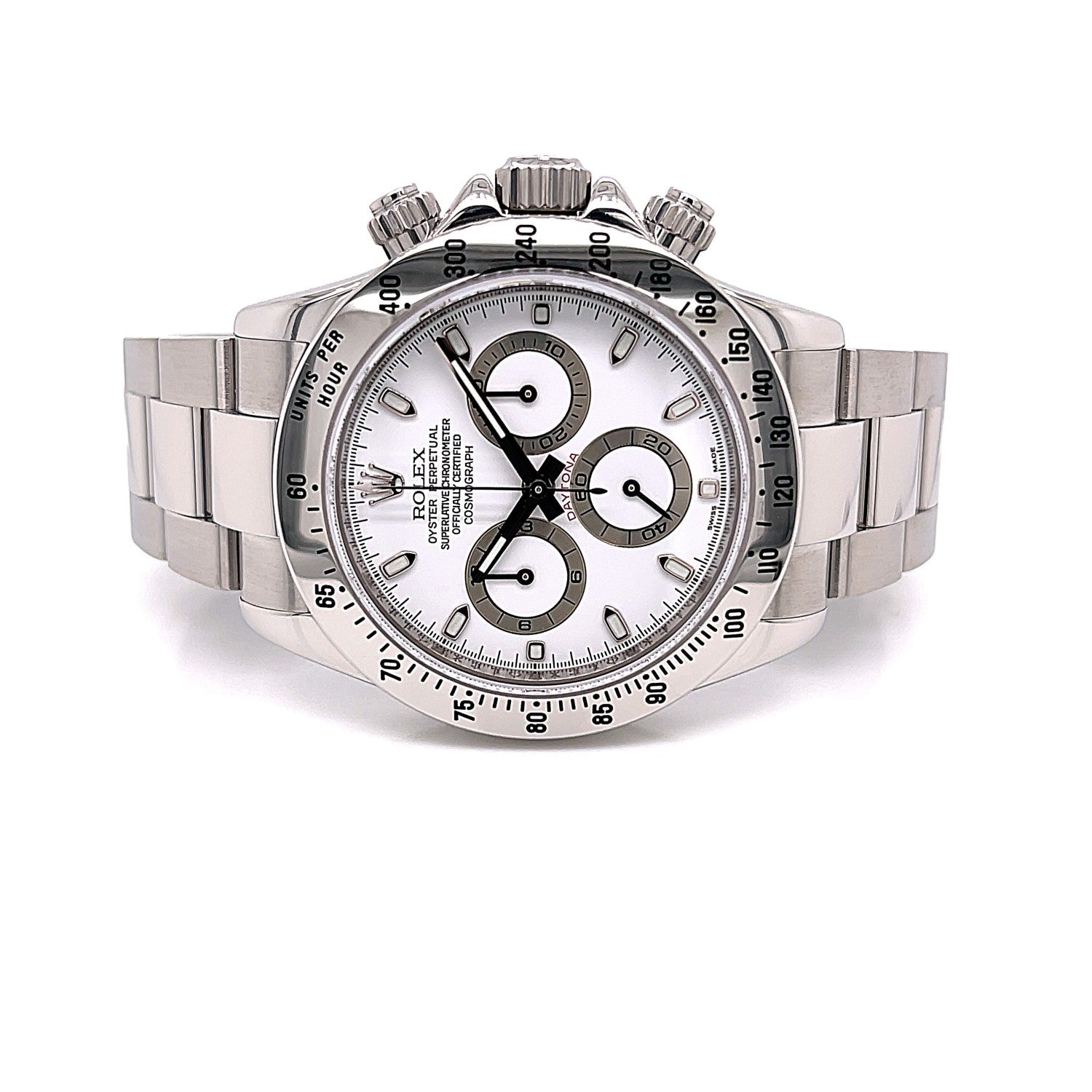 Rolex Daytona Stainless Steel Oyster Bracelet White Dial 116520 - Beverly Hills Watch Company