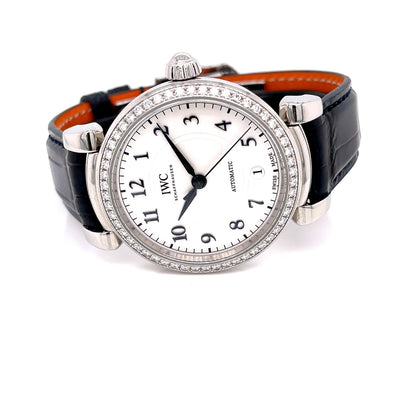 IWC Da Vinci Ladies 36mm Diamond Bezel Automatic Silver Dial IW458308 EKF9LX - Beverly Hills Watch Company