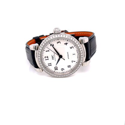IWC Da Vinci Ladies 36mm Diamond Bezel Automatic Silver Dial IW458308 EKF9LX - Beverly Hills Watch Company