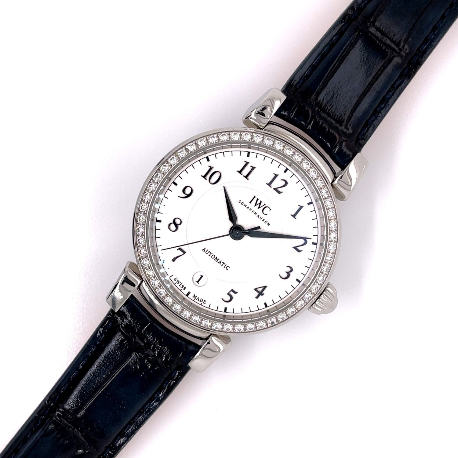 IWC Da Vinci Ladies 36mm Diamond Bezel Automatic Silver Dial IW458308 EKF9LX - Beverly Hills Watch Company