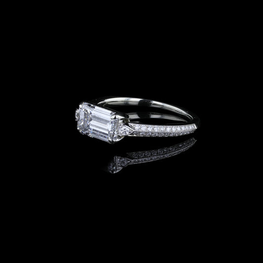 Emerald Cut Diamond Signet Ring - Beverly Hills Watch Company