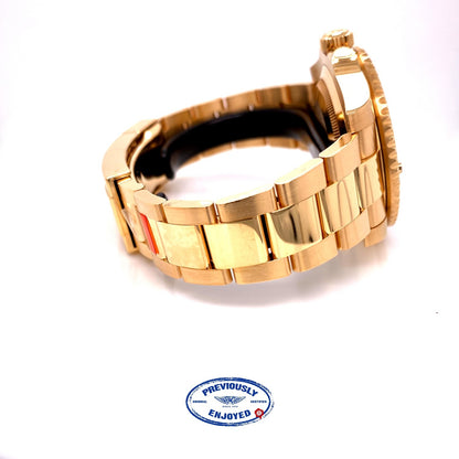 Rolex Submariner Yellow Gold Black Dial Ceramic Bezel 116618LB EPFJH9 - Beverly Hills Watch Company