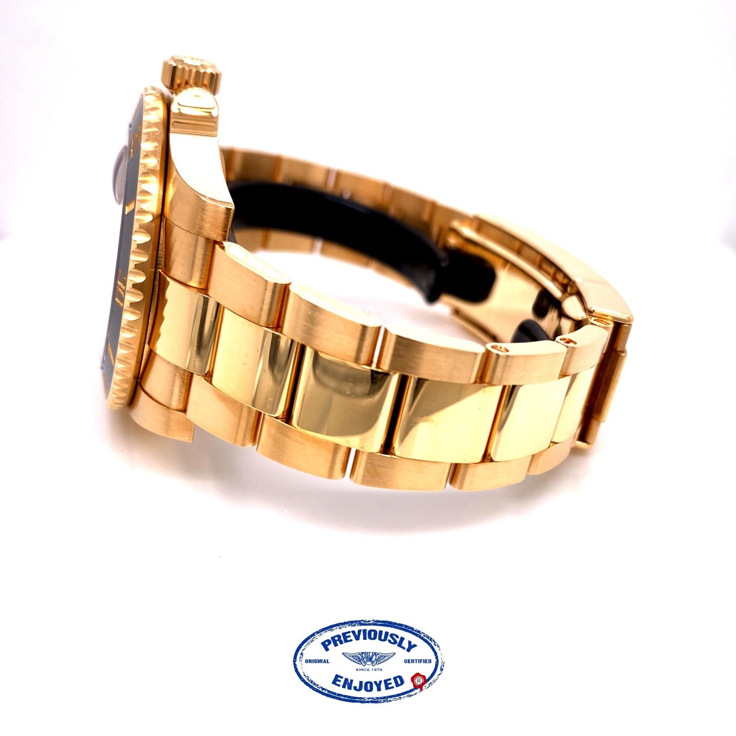 Rolex Submariner Yellow Gold Black Dial Ceramic Bezel 116618LB EPFJH9 - Beverly Hills Watch Company